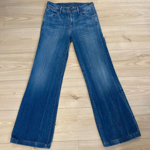 Goldsign Jeans "Wore" Blue Wide Leg Stretch Low Rise  Sz 28 - Picture 10 of 16